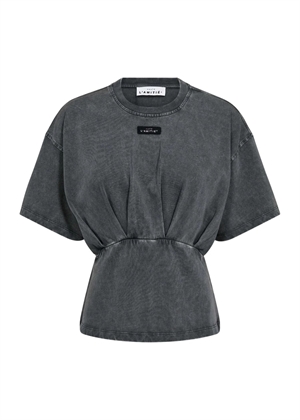 Romie acid pleat tee Black Acid Wash HAUTE L'AMITIÈ